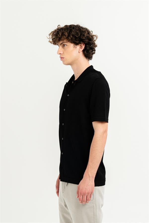 GMG Firenze-Kısa Kollu Slim Fit Triko Erkek Gömlek-Summer'25-11-Milagron.com