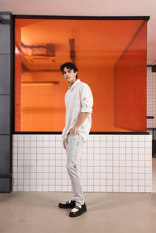 GMG Firenze-Oversize çizgili Modal Erkek Gömlek-GÖMLEK-3-Milagron.com