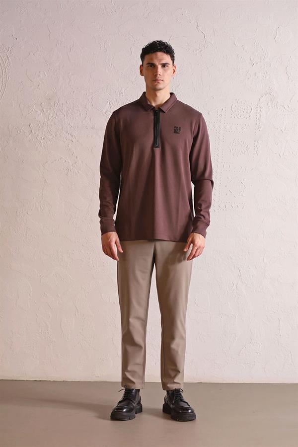 GMG Firenze-Polo Yaka Dikiş Detaylı Erkek Sweatshirt-SWEATSHIRT-1-Milagron.com