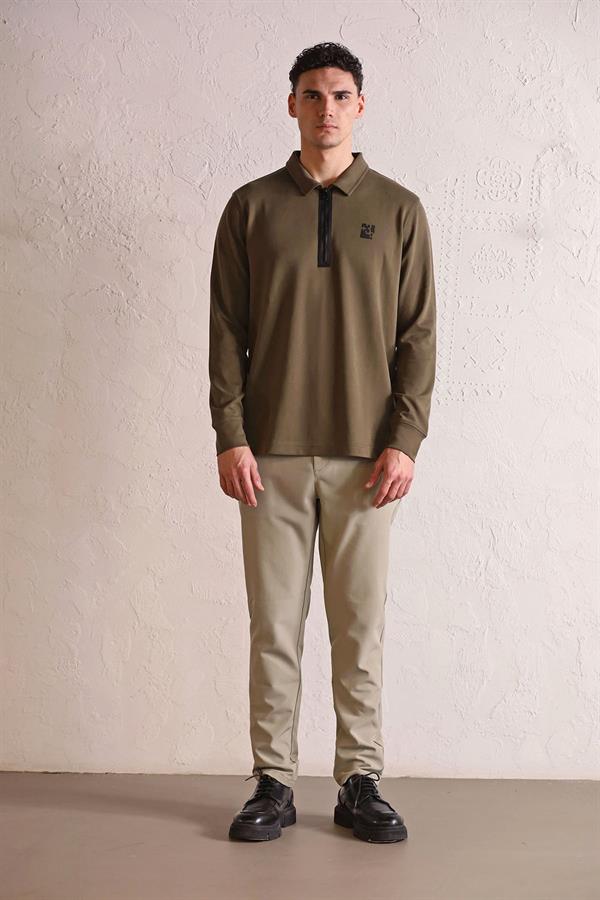 GMG Firenze-Polo Yaka Dikiş Detaylı Erkek Sweatshirt-SWEATSHIRT-10-Milagron.com