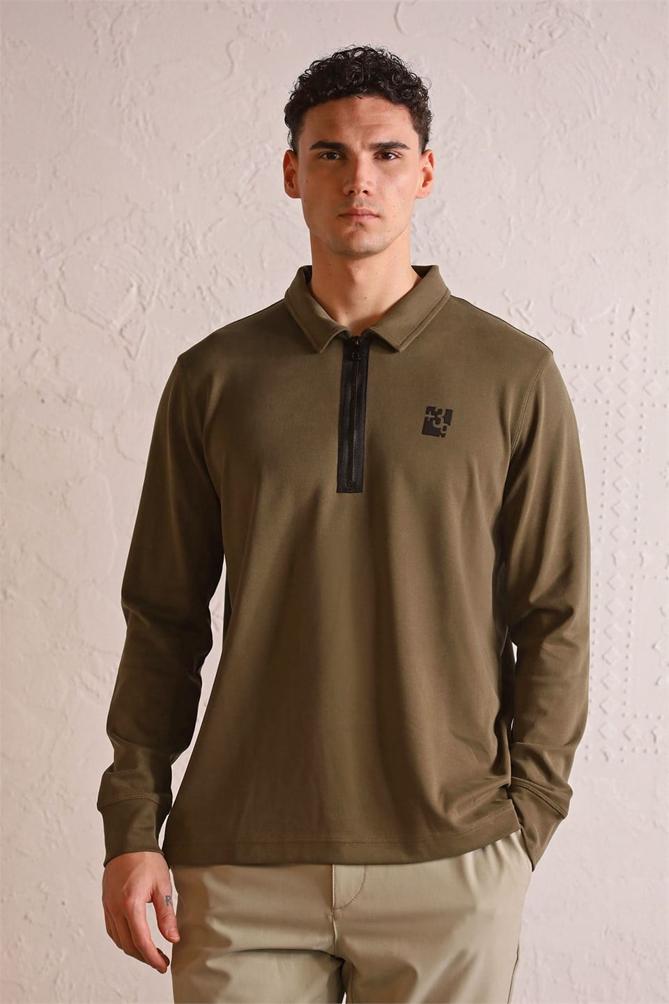 GMG Firenze-Polo Yaka Dikiş Detaylı Erkek Sweatshirt-Sweatshirts & Hoodies-4-Milagron.com