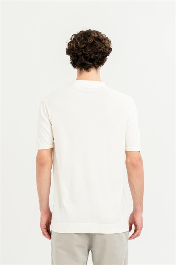 Polo Yaka Fermuarlı Kısa Kollu Slim Fit Erkek T-Shirt