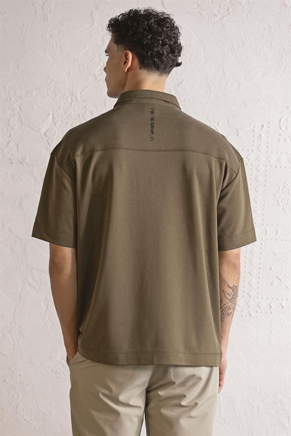 GMG Firenze-Polo Yaka Patı Fermuarlı Cepli Erkek T Shirt-KISA KOL-15-Milagron.com
