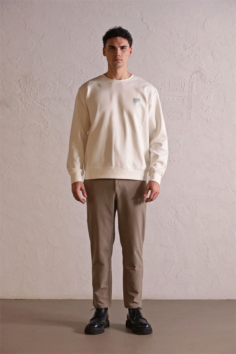 GMG Firenze-Bisiklet Yaka Sırtı Ve Göğsü Baskılı Erkek Sweatshirt-Sweatshirts & Hoodies-1-Milagron.com