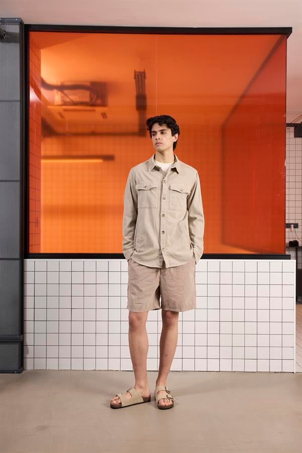 GMG Firenze-Regular Fit Moleskin Kumaş Erkek Dış Gömlek-SWEAT MONT-2-Milagron.com