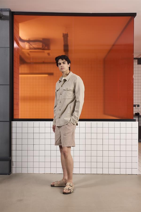 GMG Firenze-Regular Fit Moleskin Kumaş Erkek Dış Gömlek-SWEAT MONT-3-Milagron.com