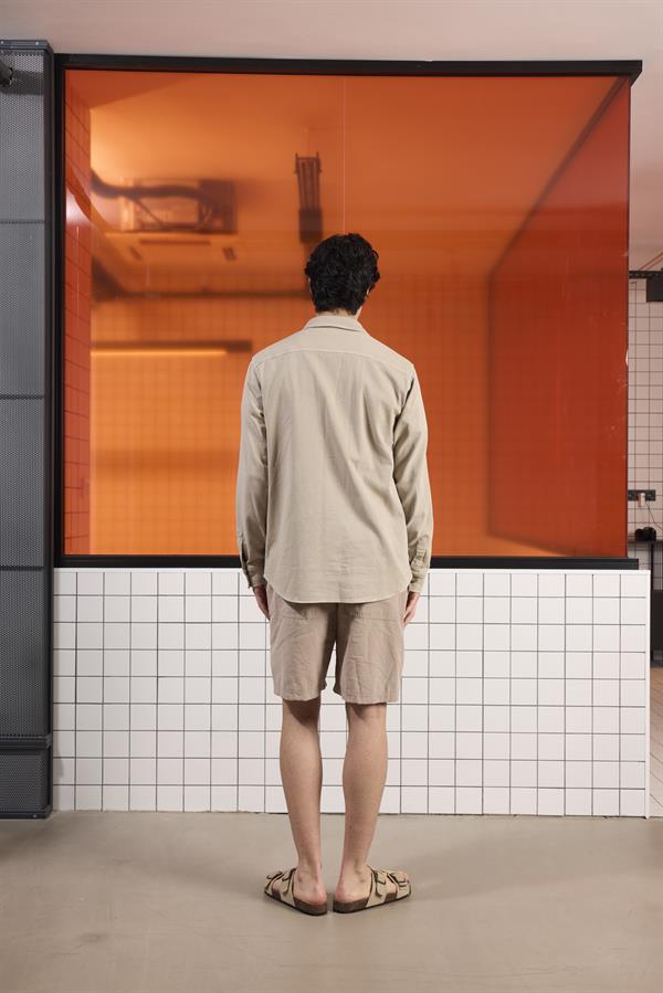 GMG Firenze-Regular Fit Moleskin Kumaş Erkek Dış Gömlek-SWEAT MONT-4-Milagron.com