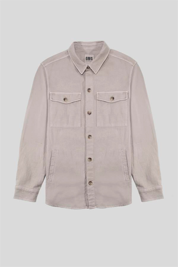 GMG Firenze-Regular Fit Moleskin Kumaş Erkek Dış Gömlek-SWEAT MONT-5-Milagron.com