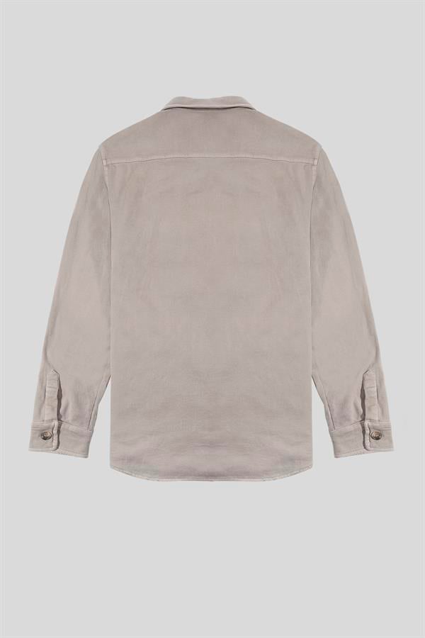 GMG Firenze-Regular Fit Moleskin Kumaş Erkek Dış Gömlek-SWEAT MONT-6-Milagron.com