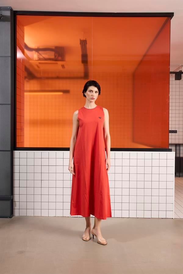 GMG Firenze-Sırtı Bağlama Detaylı %100 Pamuk Kolsuz Kadın Elbise-Elbise-6-Milagron.com