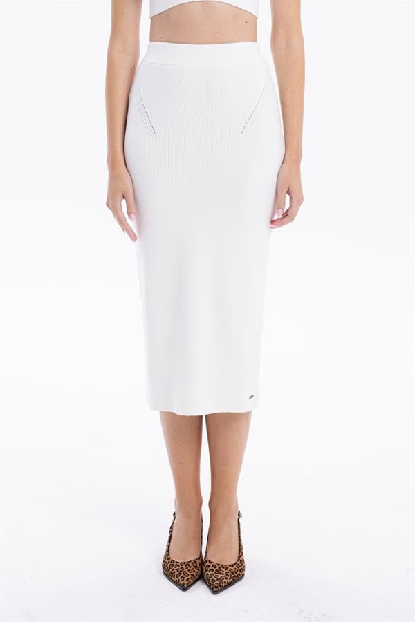 GMG Firenze-Slim Fit Basic Midi Boy Kadın Triko Etek-ETEK-7-Milagron.com
