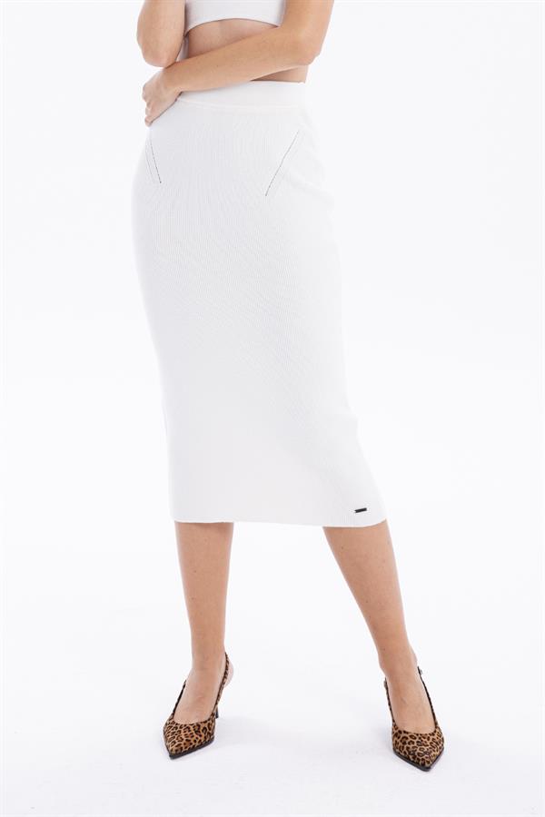 GMG Firenze-Slim Fit Basic Midi Boy Kadın Triko Etek-ETEK-8-Milagron.com