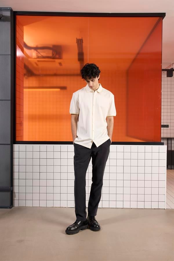 GMG Firenze-Triko Yakalı Merserize Erkek Gömlek-Gömlek-2-Milagron.com