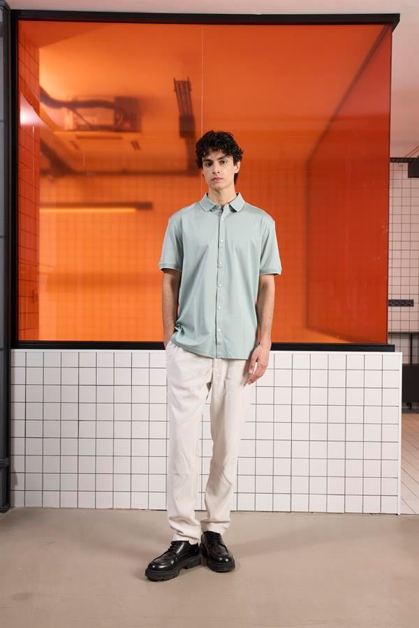 GMG Firenze-Triko Yakalı Merserize Erkek Gömlek-Gömlek-6-Milagron.com