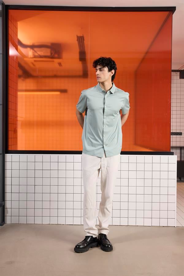 GMG Firenze-Triko Yakalı Merserize Erkek Gömlek-Gömlek-7-Milagron.com