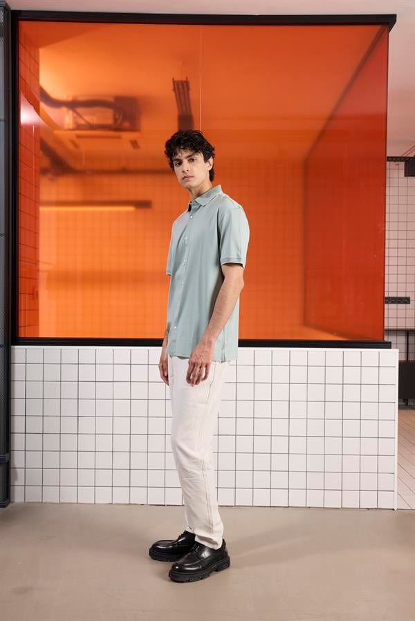 GMG Firenze-Triko Yakalı Merserize Erkek Gömlek-Gömlek-8-Milagron.com