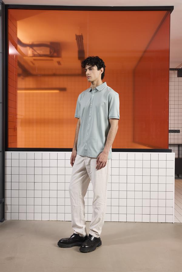 GMG Firenze-Triko Yakalı Merserize Erkek Gömlek-Gömlek-9-Milagron.com