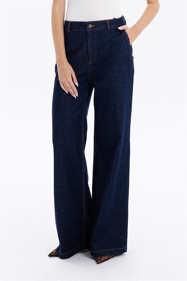 GMG Firenze-Yüksek Bel Wide Leg Bol Paça Denim Kadın Jean Pantolon-//Özel Fi̇yatlar-2-Milagron.com