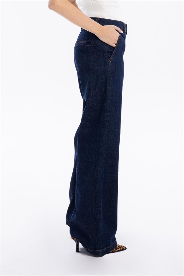 GMG Firenze-Yüksek Bel Wide Leg Bol Paça Denim Kadın Jean Pantolon-//Özel Fi̇yatlar-6-Milagron.com