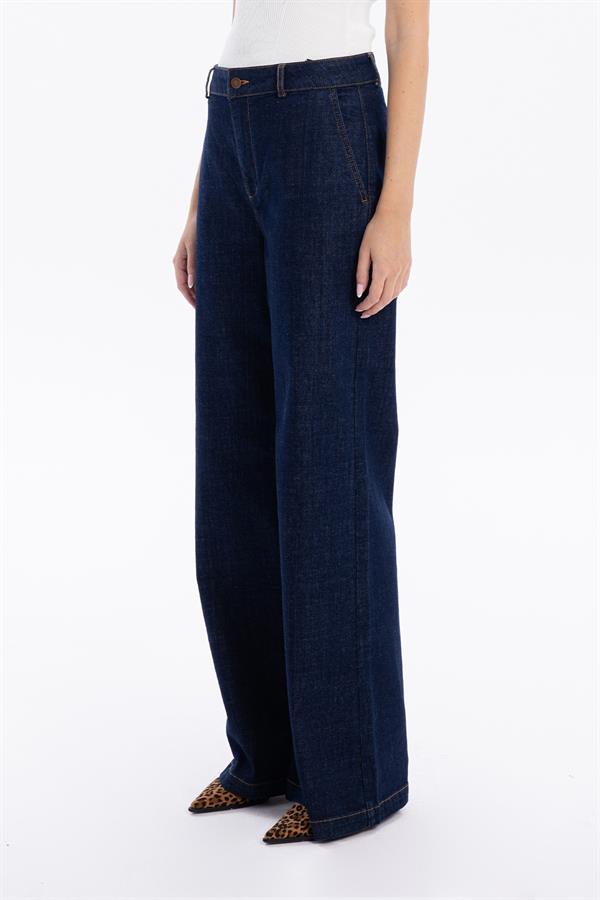 GMG Firenze-Yüksek Bel Wide Leg Bol Paça Denim Kadın Jean Pantolon-//Özel Fi̇yatlar-7-Milagron.com