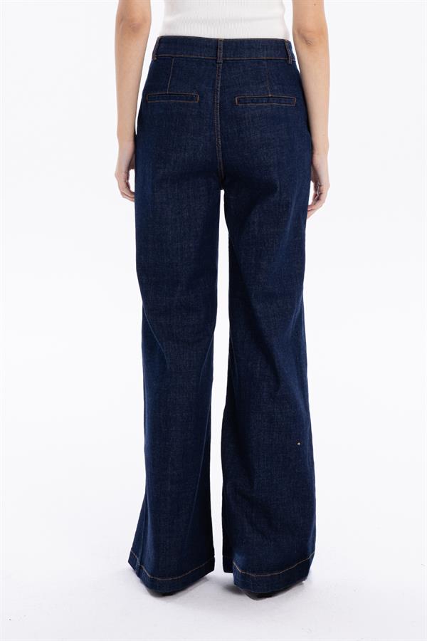 GMG Firenze-Yüksek Bel Wide Leg Bol Paça Denim Kadın Jean Pantolon-//Özel Fi̇yatlar-8-Milagron.com