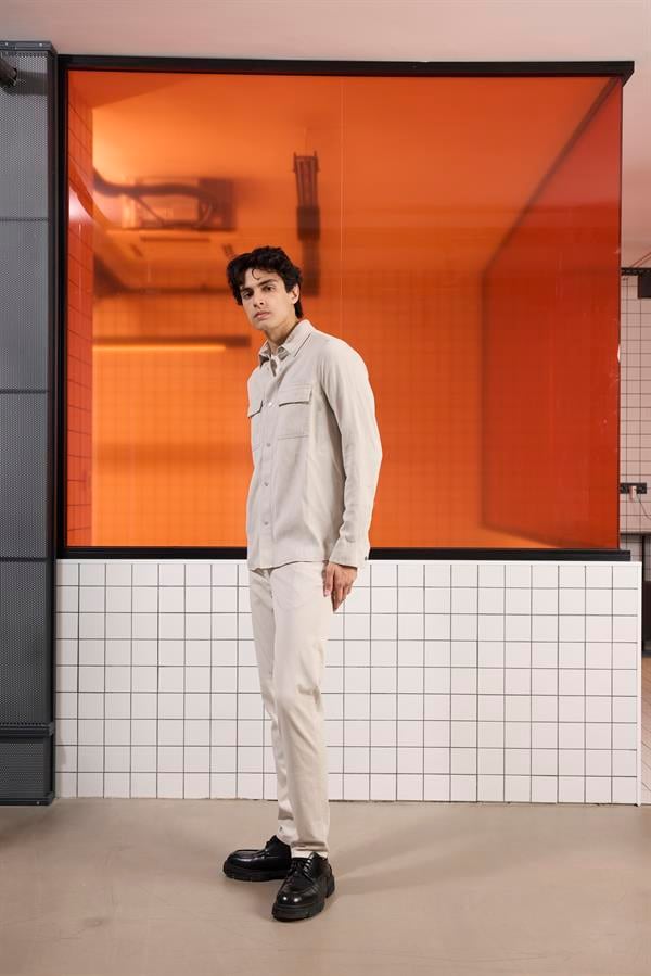 GMG Firenze-çıtçıtlı Regular Fit Yıkama Desenli Erkek Gömlek-GÖMLEK-8-Milagron.com