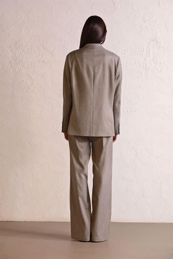GMG Firenze-Çizgili Düğmeli Kadın Ceket-BLAZER CEKET-6-Milagron.com