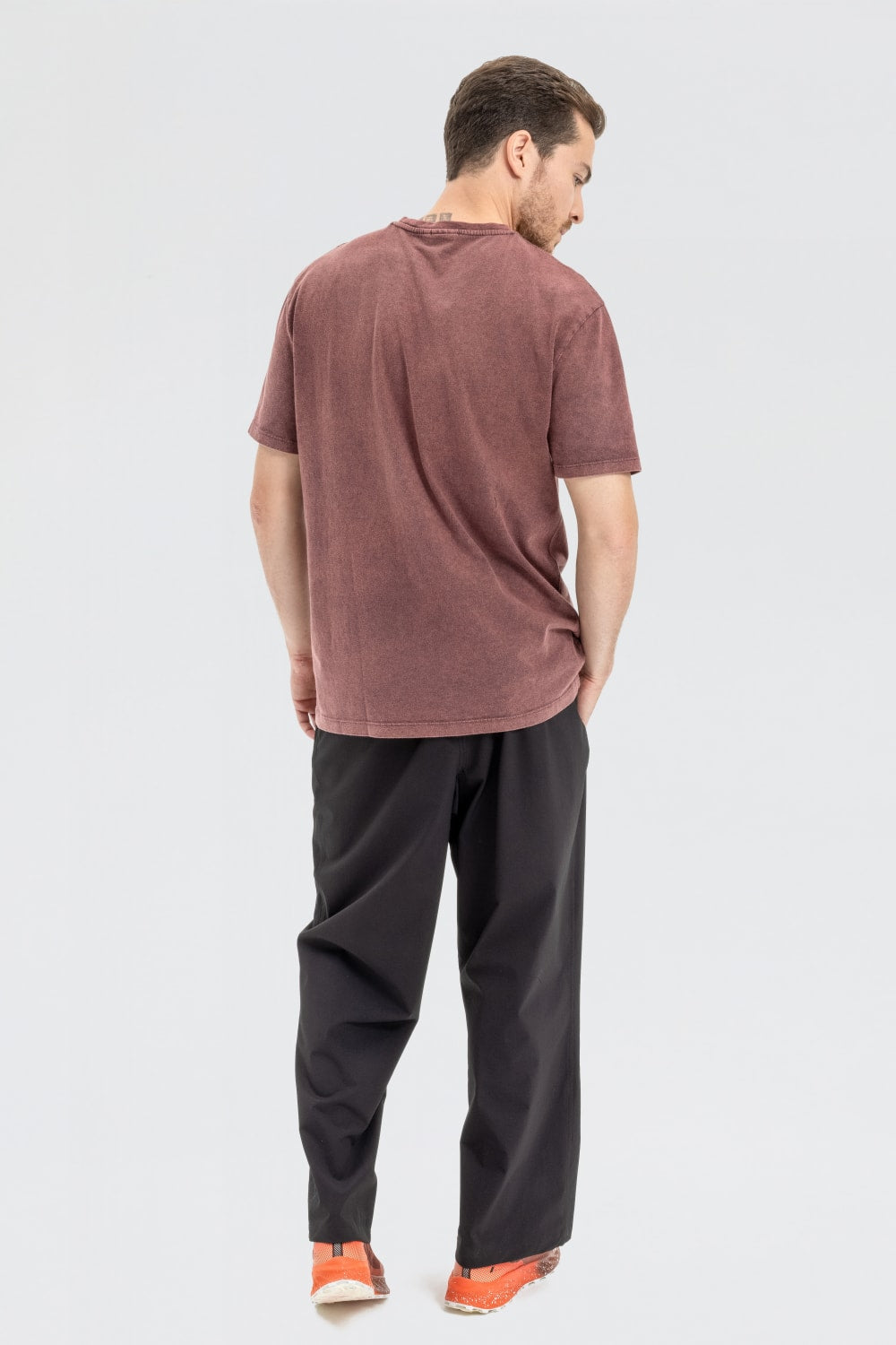 GNP İstanbul-Acid Washed Cut And Sew Burgundy T-shirt-T-Shirts-2-Milagron.com