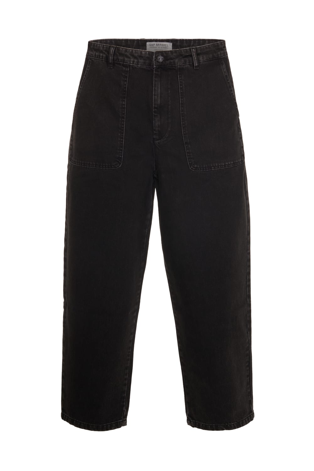 GNP İstanbul-Acid Washed Wide Leg Black Jeans-Kot Pantolon-1-Milagron.com