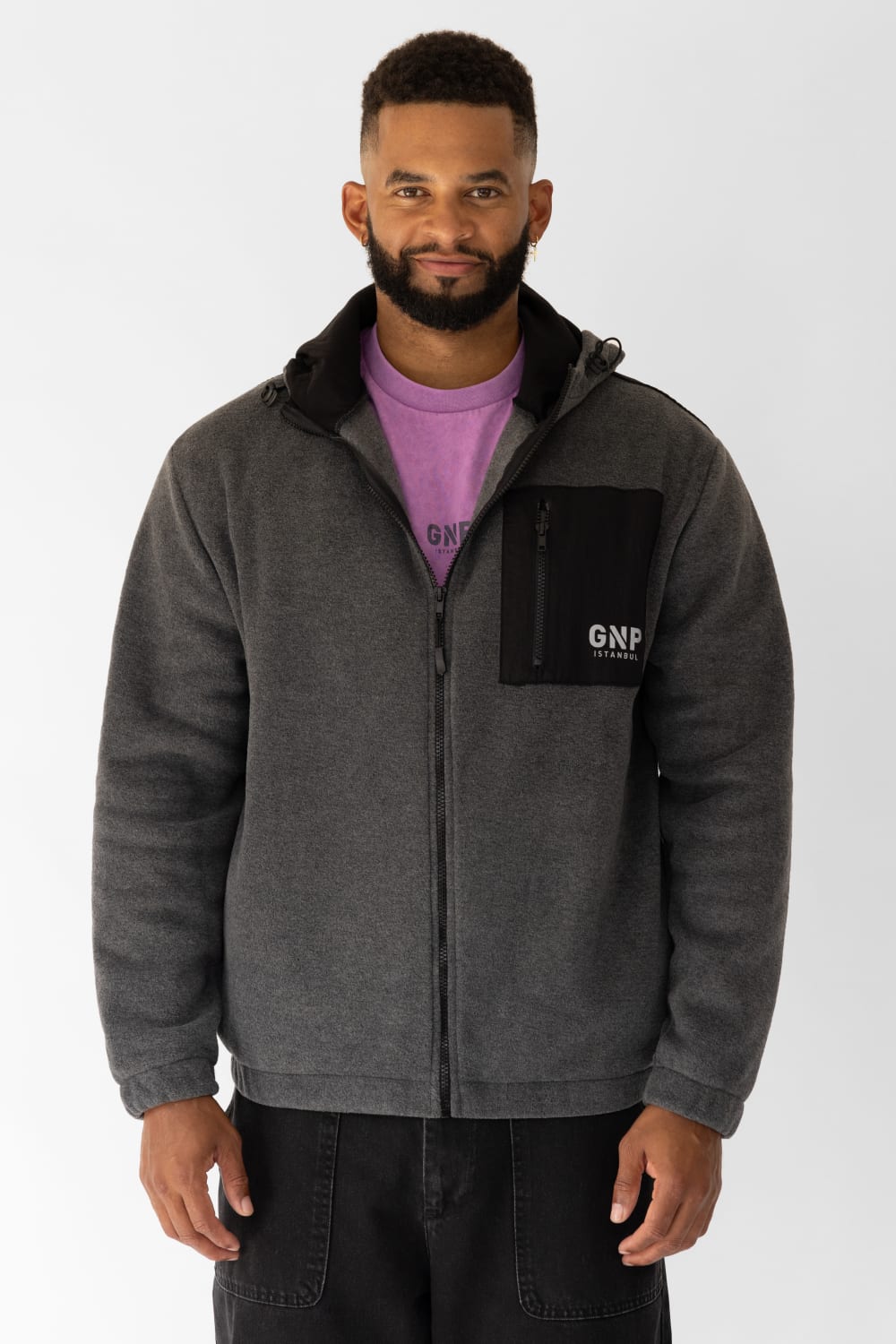 GNP İstanbul-Antrachite Polar Zip Through-Sweatshirts & Hoodies-1-Milagron.com