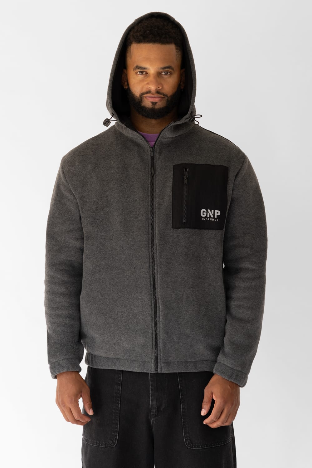 GNP İstanbul-Antrachite Polar Zip Through-Sweatshirts & Hoodies-3-Milagron.com