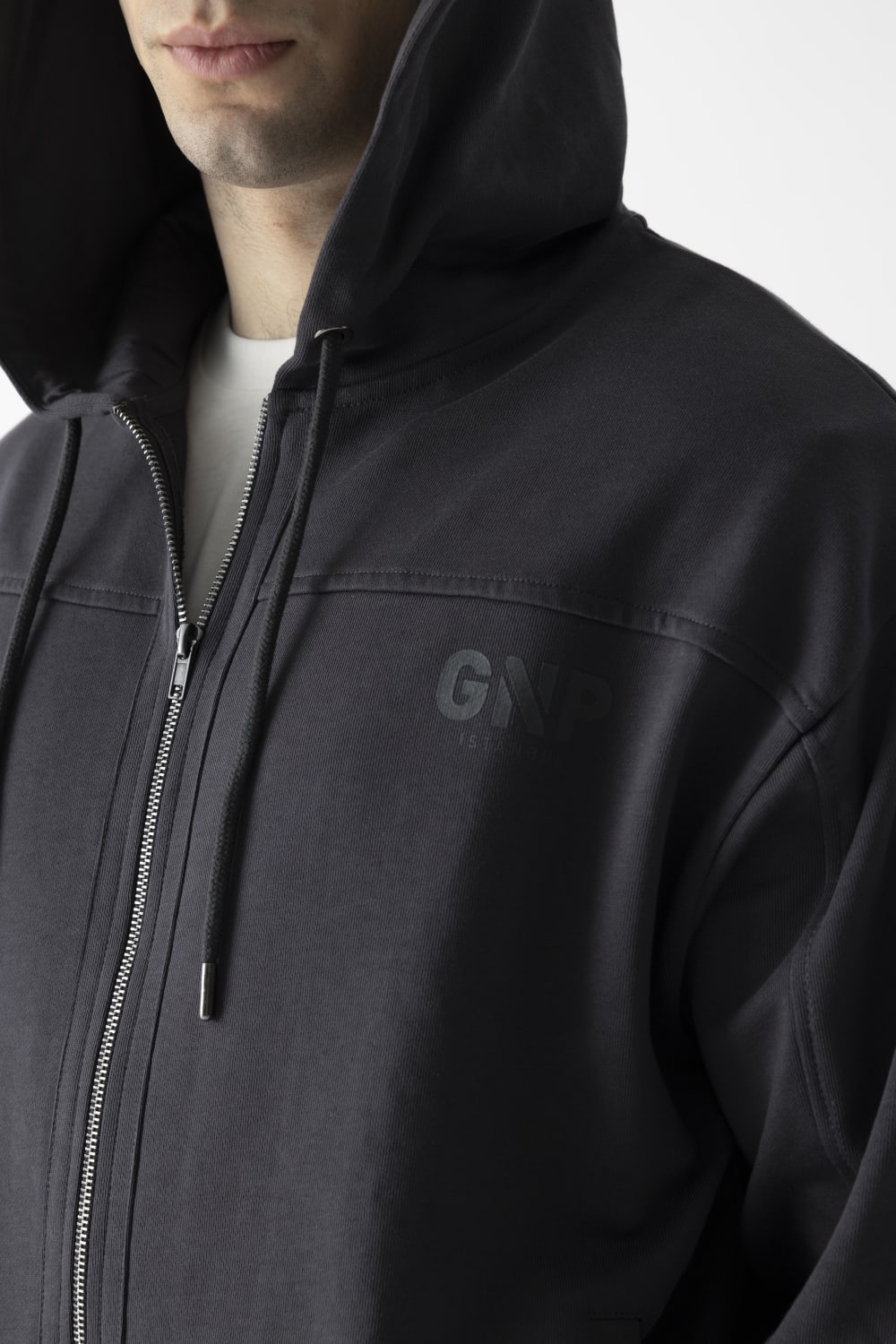 GNP İstanbul-Zip Through Asphalt Hoodie-Sweatshirts & Hoodies-4-Milagron.com