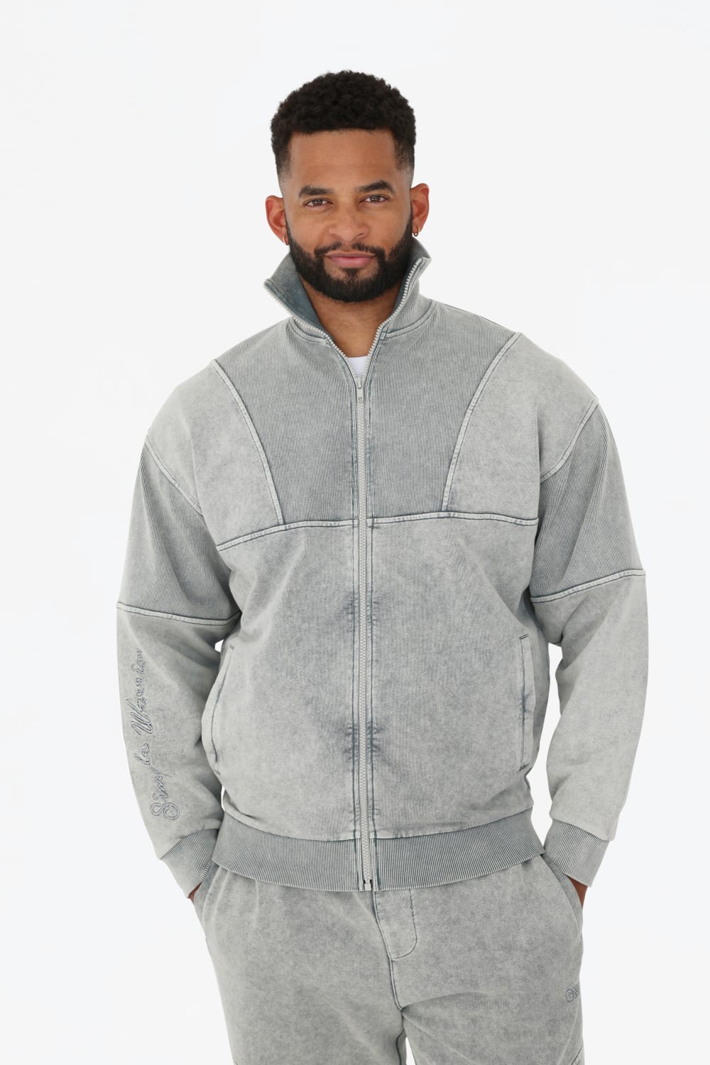 GNP İstanbul-Zip Through Retro Track Neck Sweatshirt-Sweatshirts & Hoodies-1-Milagron.com