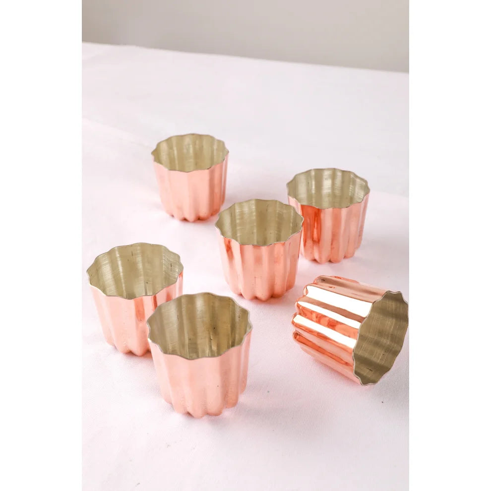 Gaia's Store-Canelé Bakır Kek Kalıbı Seti-Mutfak Aksesuarları-3-Milagron.com