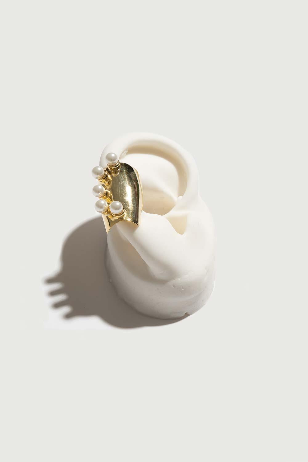 Gal İstanbul-Fein Earcuff GoldxPearl-Küpe-1-Milagron.com