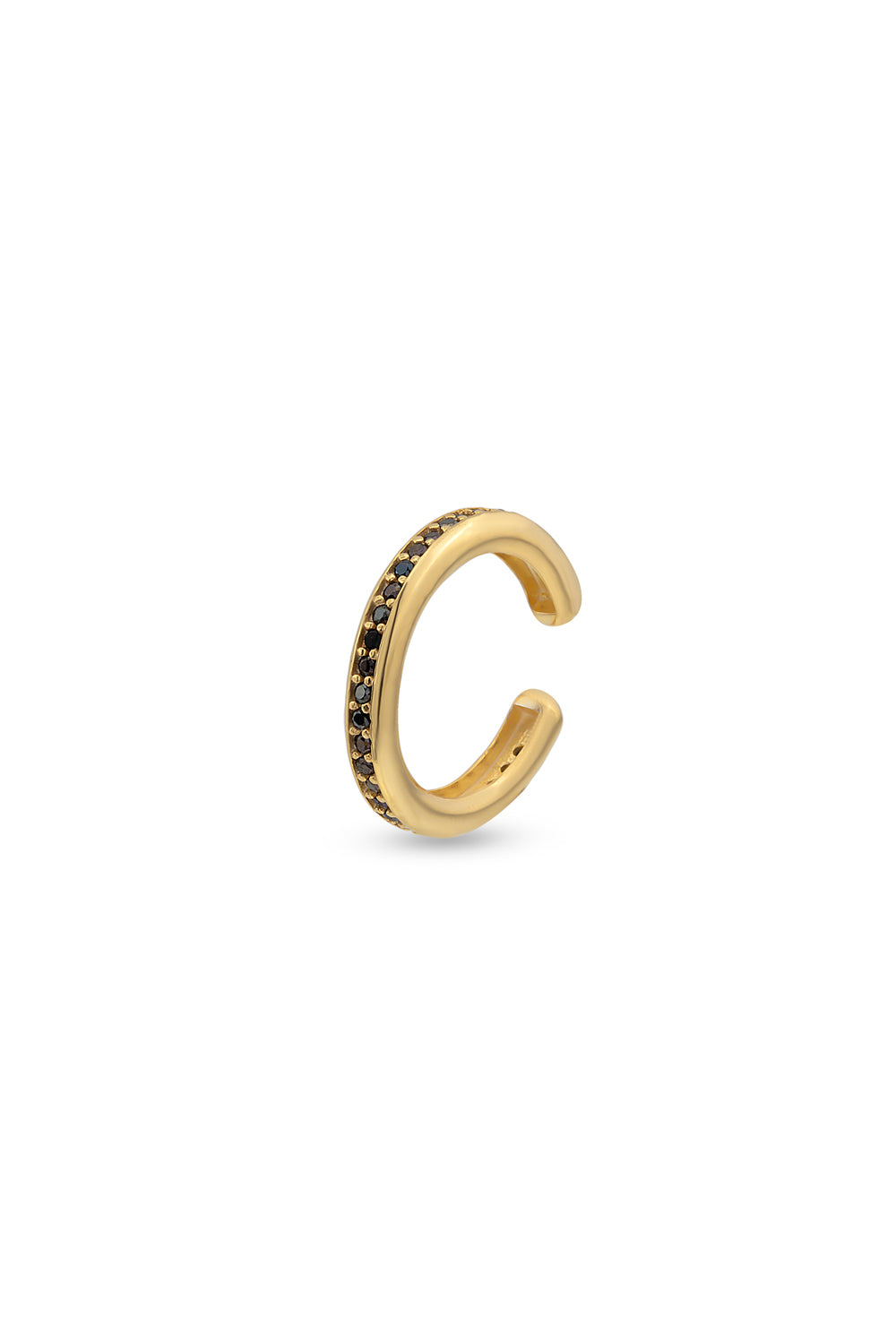 Gal İstanbul-Tiny Earcuff Gold x Black-Küpe-1-Milagron.com