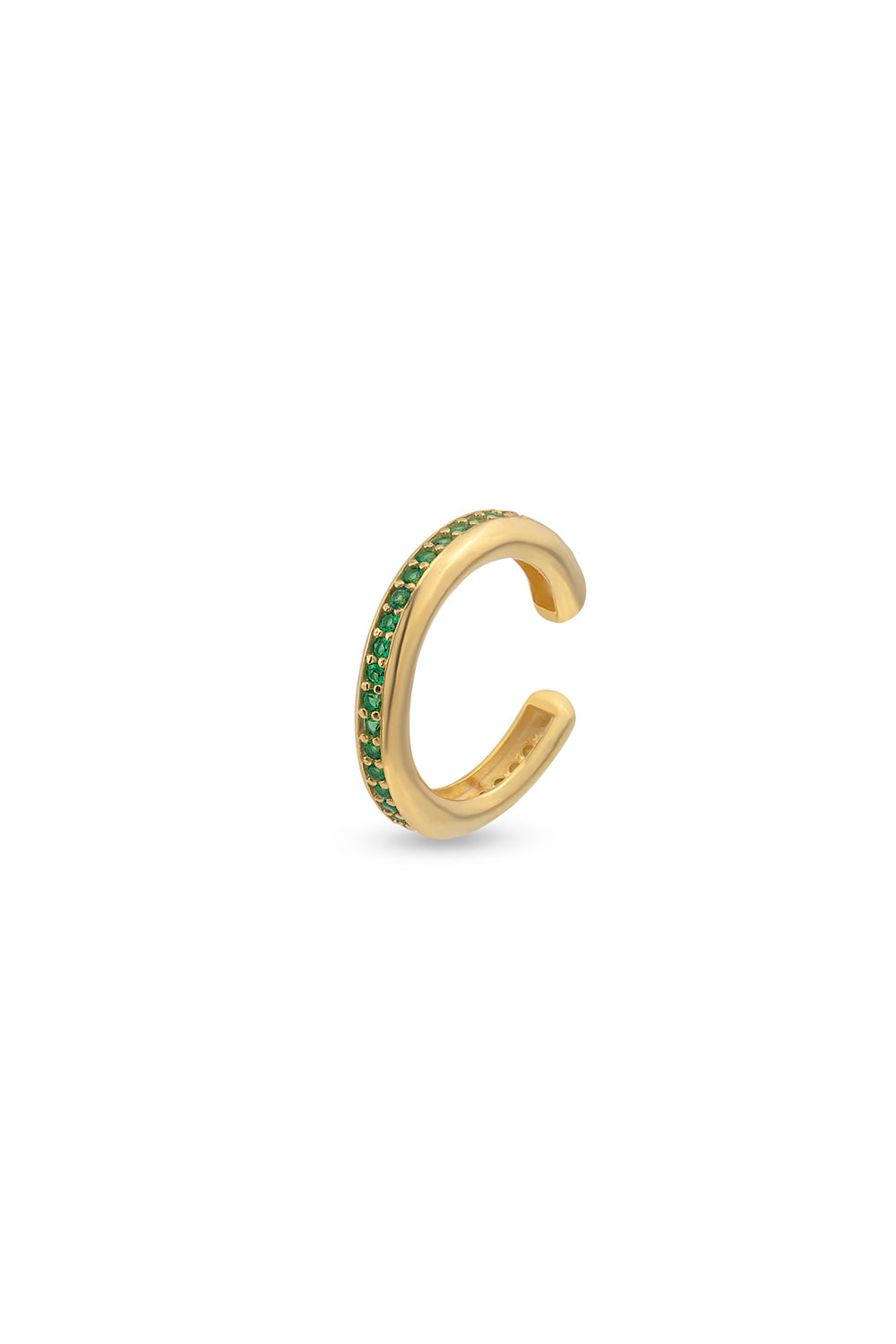 Gal İstanbul-Tiny Earcuff Gold x Green-Küpe-1-Milagron.com