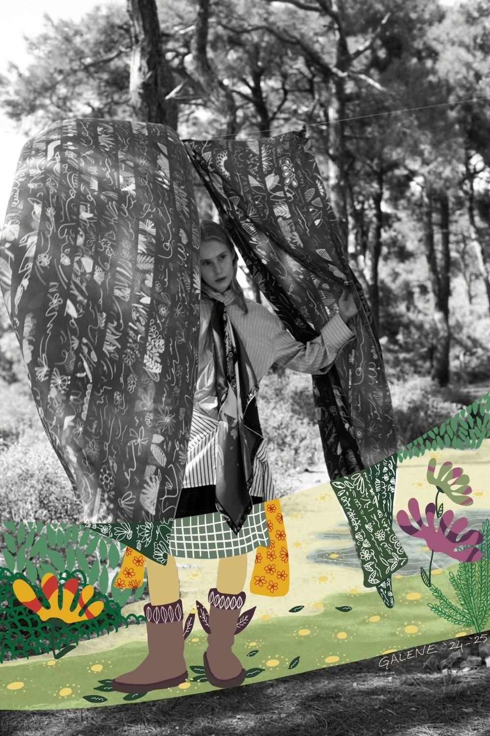 Galene Brand-Loop-g Crep İpek Fular-Şal & Fular-5-Milagron.com