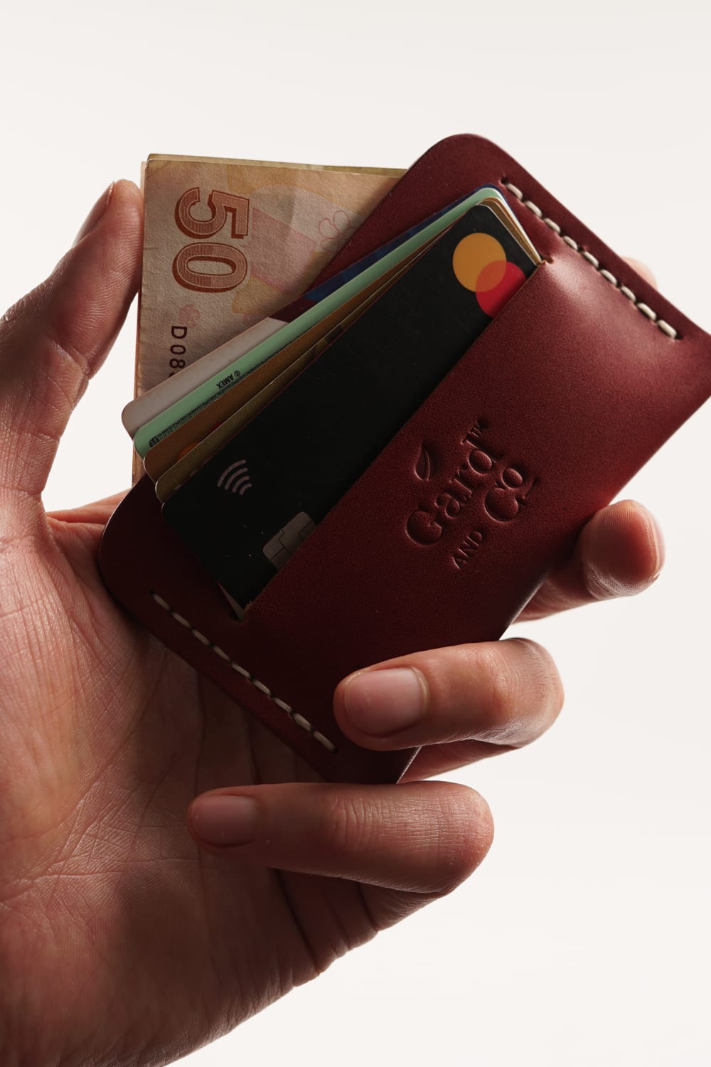 Gard And Co-Flat Deri Kartlık Bordo-Cüzdan & Kartlık-4-Milagron.com