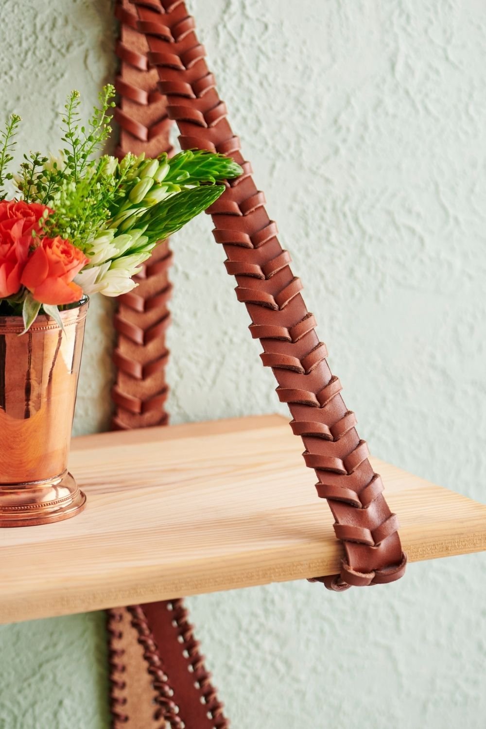 Gardin Leather-Deri Kemer Ahşap Raf-Duvar Rafı-2-Milagron.com