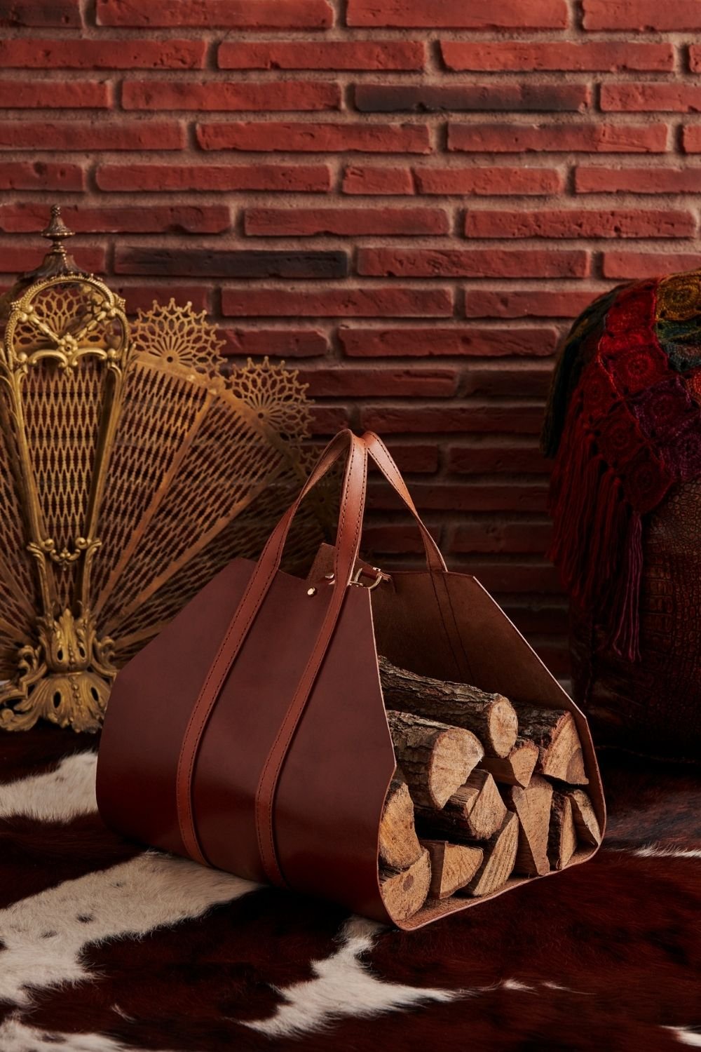 Gardin Leather-Deri Tasarım Odunluk-Şömine-1-Milagron.com