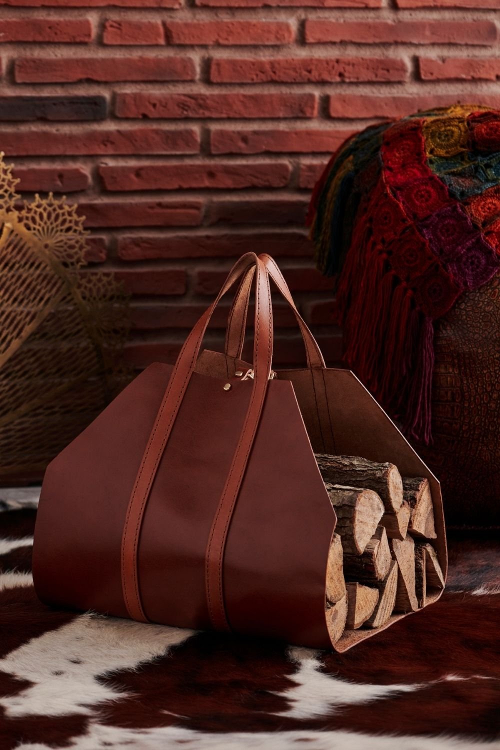 Gardin Leather-Deri Tasarım Odunluk-Şömine-2-Milagron.com