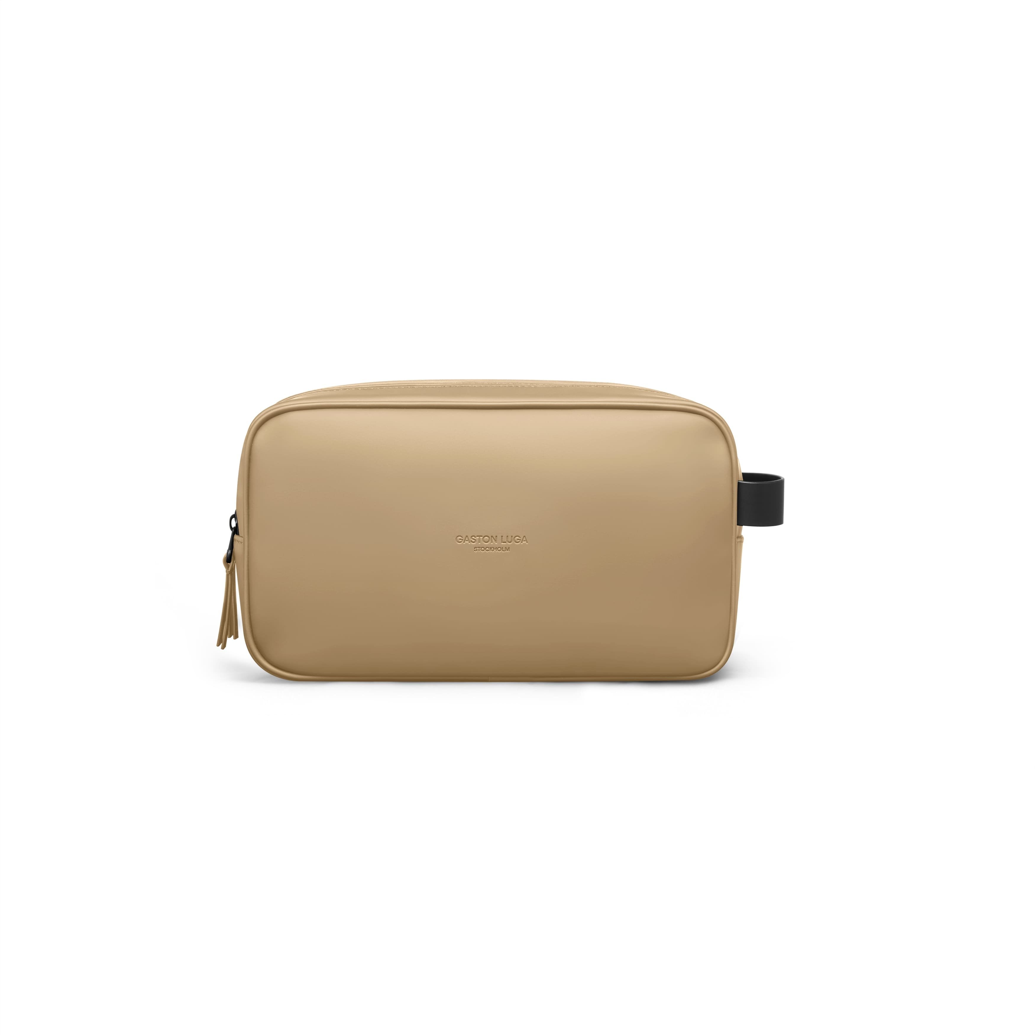 Gaston Luga-Gaston Luga Spläsh Toiletry Double Zipped Bag Latte-El Çantası-1-Milagron.com