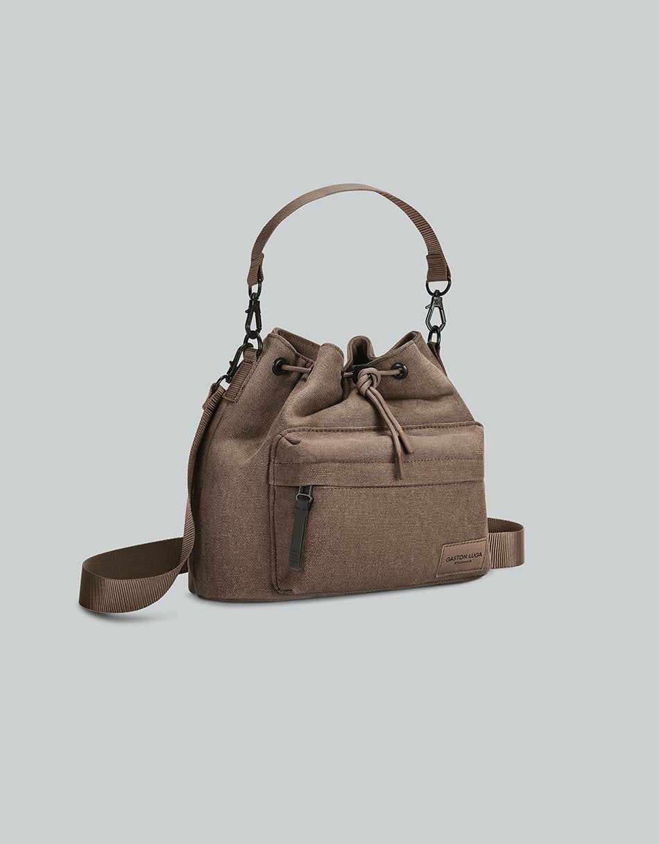 Gaston Luga Splash Bucket Crossbody Çanta - Weave Dusty Brown