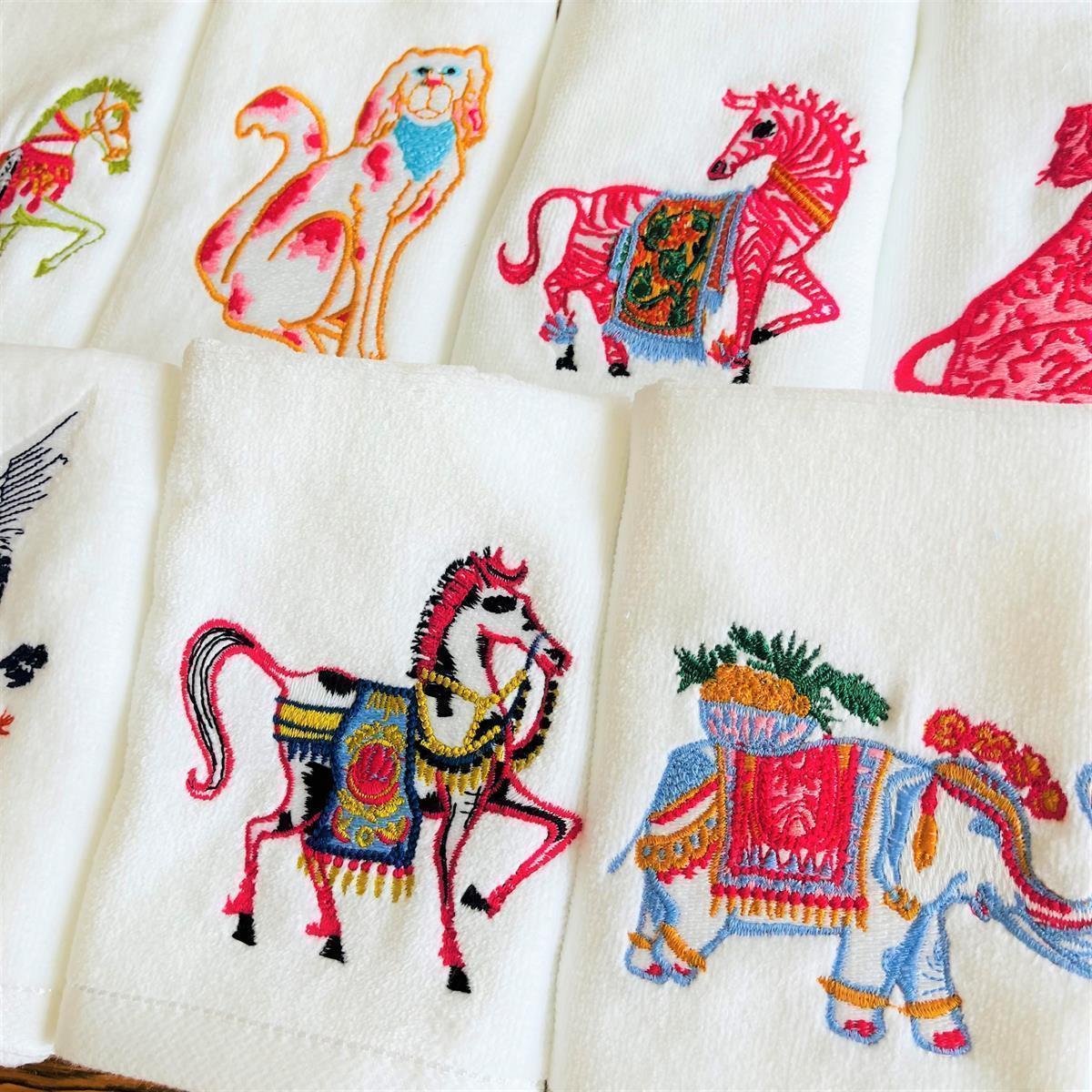 Animal Serisi Pembe Zebra Desenli Misafir El Havlusu