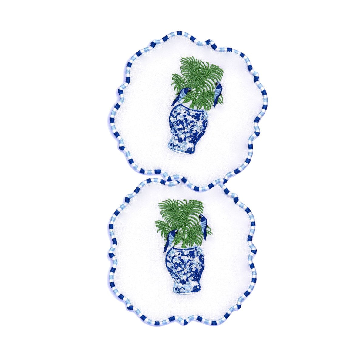 Dekoratif Blue Blanc Mavi Vazo Desenli Kokteyl Peçete - 2 Adet