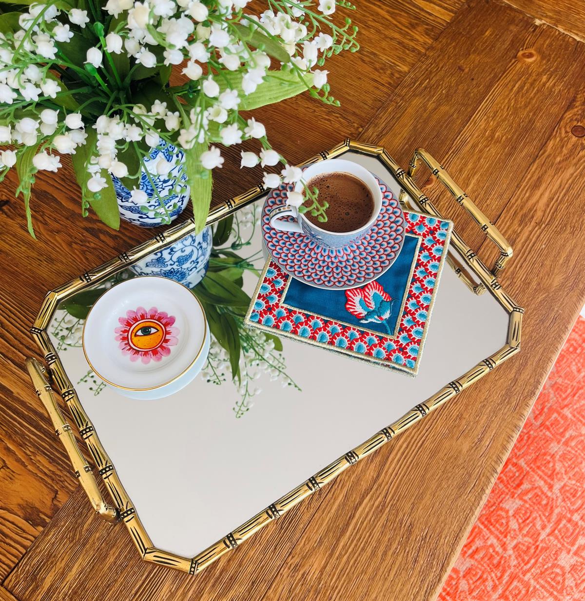 Flower Festival Lacivert Kokteyl Peçete ( 2 Adet )