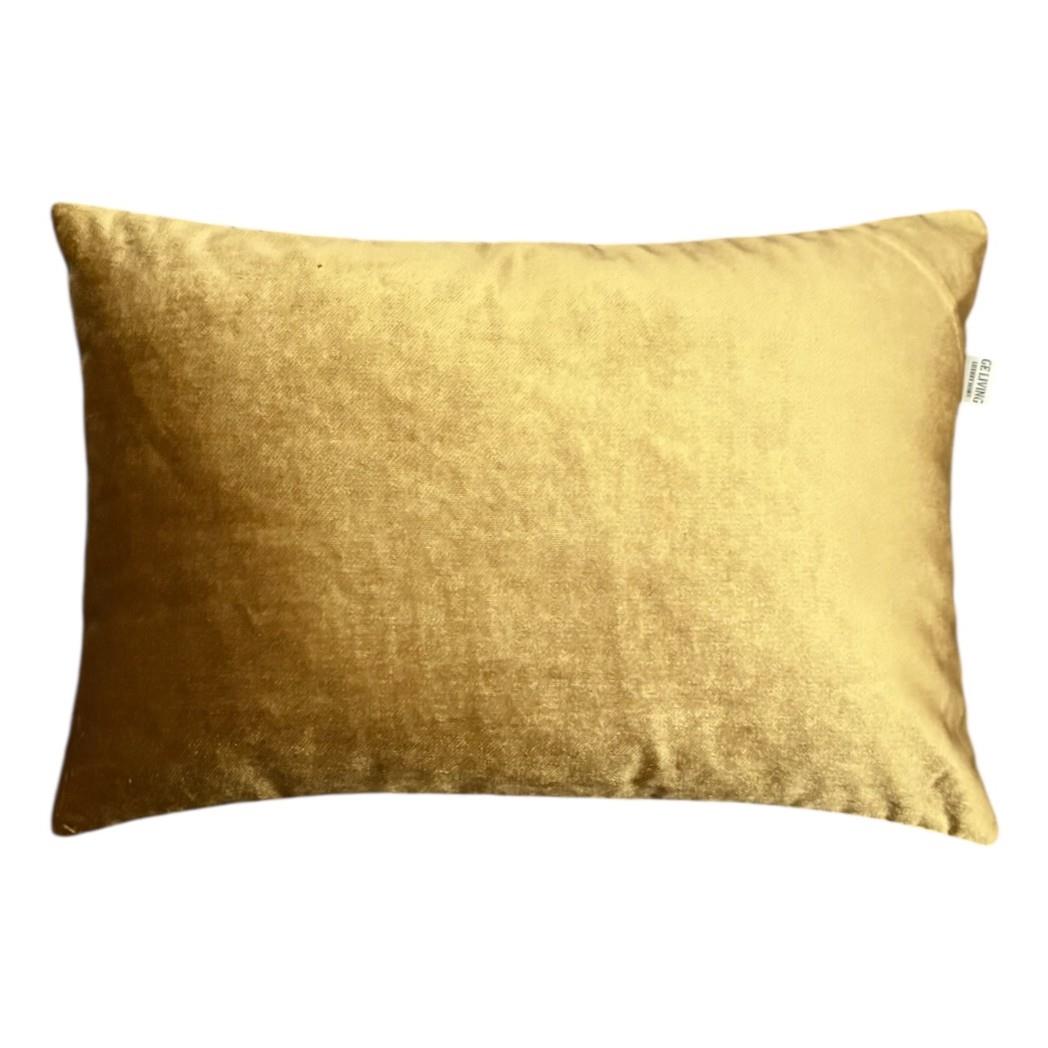 Dekoratif Leopar Desenli Gold Kadife Kırlent Kılıfı 35 x 50 cm