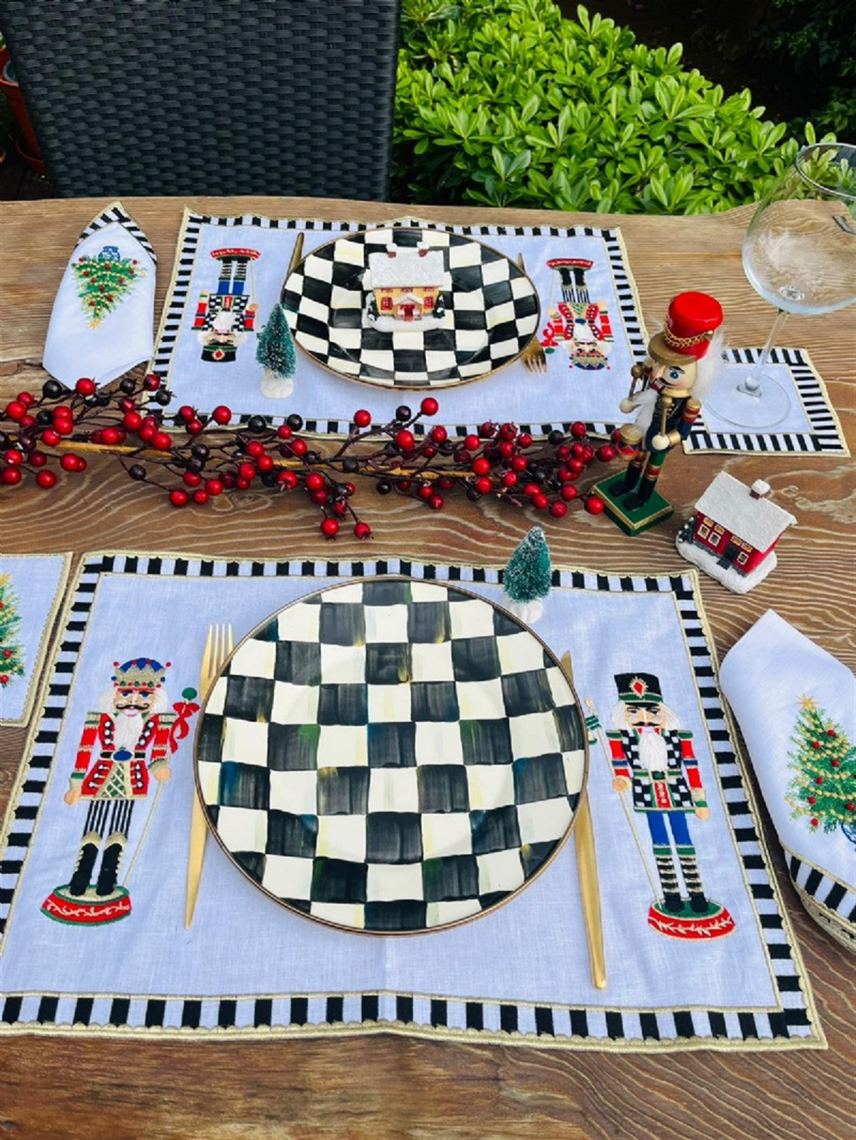 Dekoratif Nutcracker Kurşun Asker Desenli Amerikan Servis ( 2 Adet )