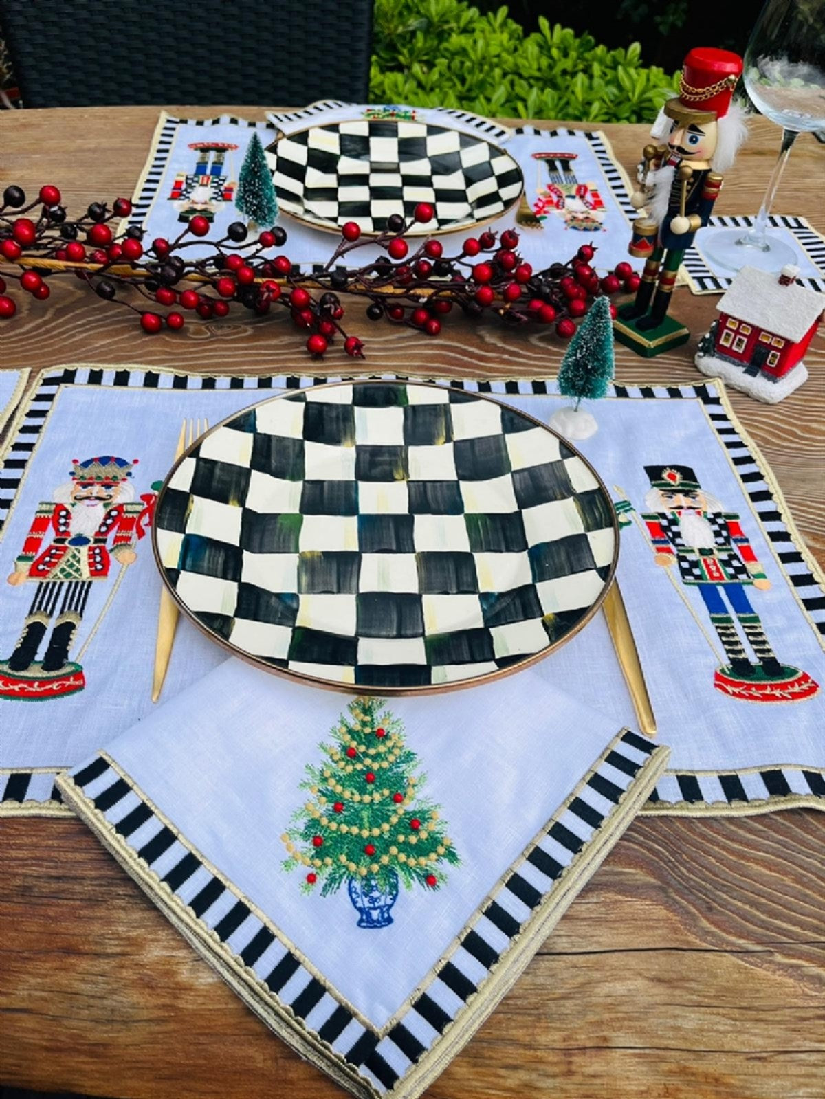 Dekoratif Nutcracker Kurşun Asker Desenli Amerikan Servis ( 2 Adet )